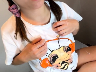 Nihon teen getting toyed and extremely tickled